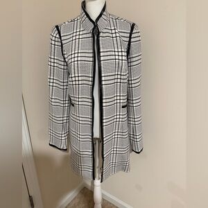 White House Black Market Black and White Checkered Blazer